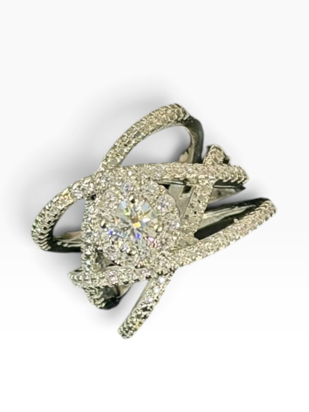 Wide, interwoven Moissanite ring (0.5ct/size 7)